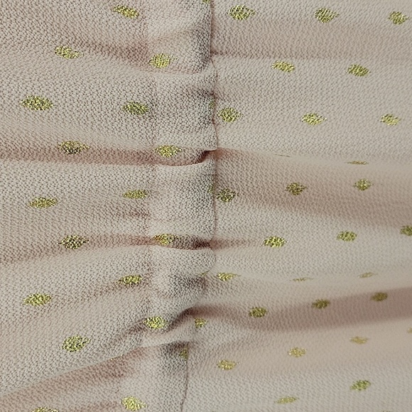 JUICY COUTURE Dress Midi Pink Gold Peachskin Foiled Cinched Halter Medium Sz XS - Picture 9 of 12